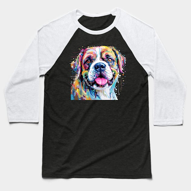 English Bulldog Dog Pet World Animal Lover Furry Friend Abstract Baseball T-Shirt by Cubebox